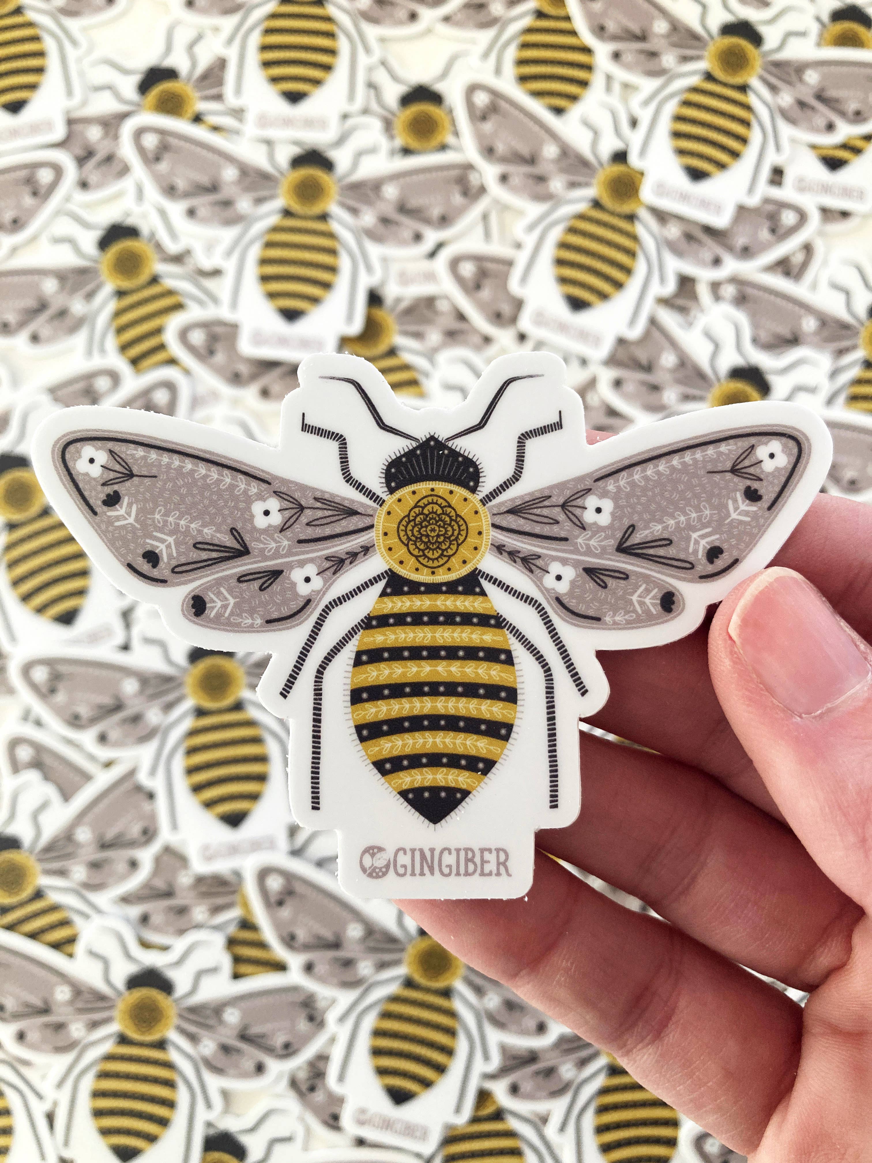 Gingiber - Wholesale Sticker - Bumble Bee Sticker - Die-Cut, Pollinators3