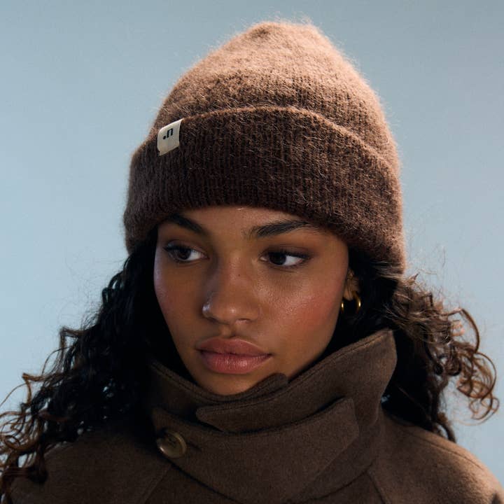 Nitah - Wholesale Beanie - Women's - Heathered brown Boris beanie0