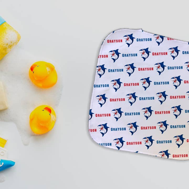 Personalisiertes Sharks Waschlappen für den Großhandel von Potter's Printing