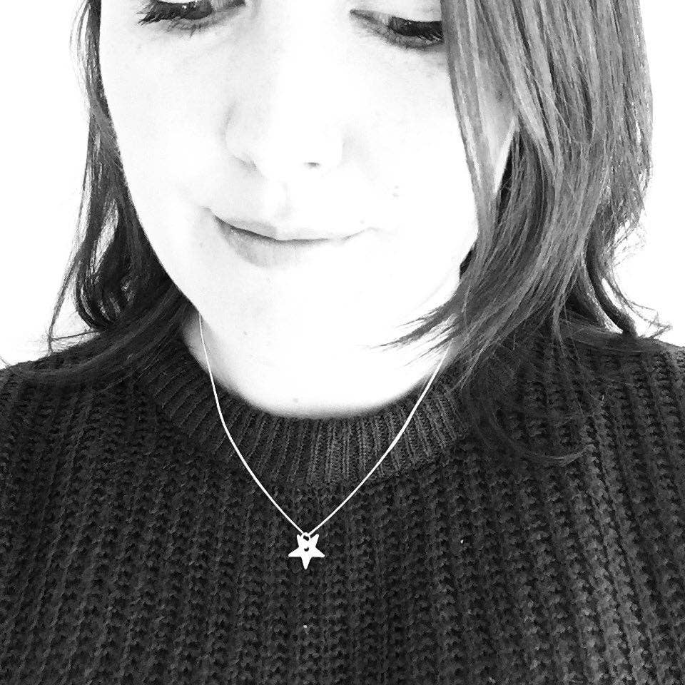 Precious Clay Studio - Wholesale Pendant/Charm Necklace - Star Necklace, Oatmeal - 18 Inch Sterling Silver2