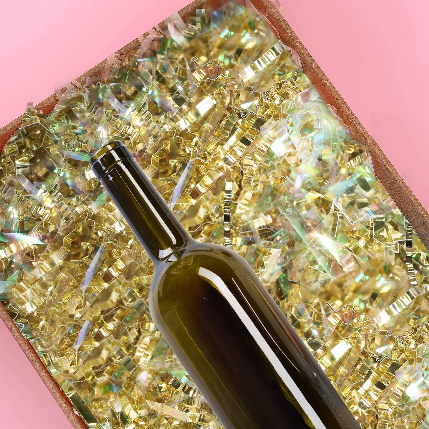 Posh Paper - Wholesale Tissue Paper - Christmas Metallic Gold Crinkle Paper Shredded Gift Basket Filler, 1 LB1