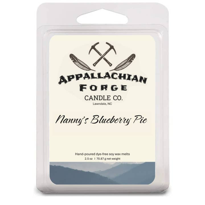 Nanny's Blueberry Pie for wholesale by Appalachian Forge Candle Co.