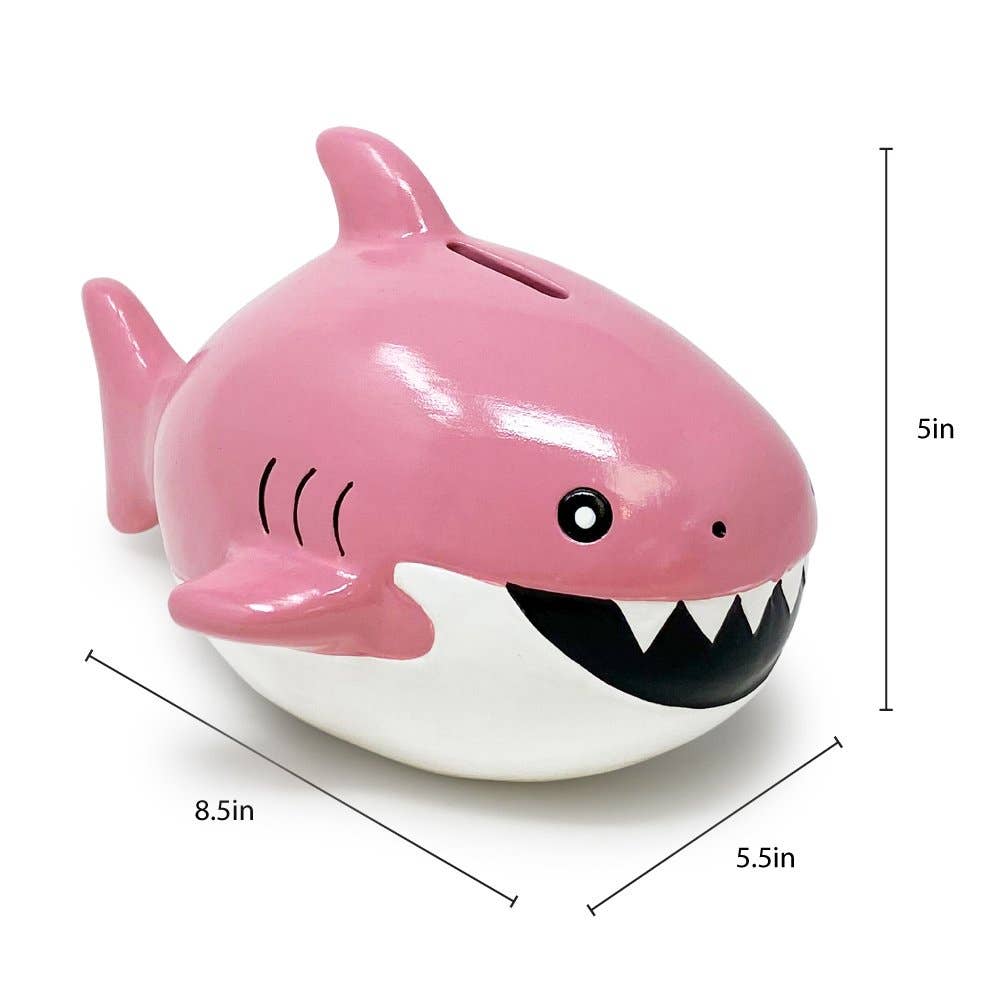 Isaac Jacobs International - Wholesale Money/Piggy Bank - Kids & Baby - Isaac Jacobs Ceramic Shark Coin Bank, Fish Piggy Bank6