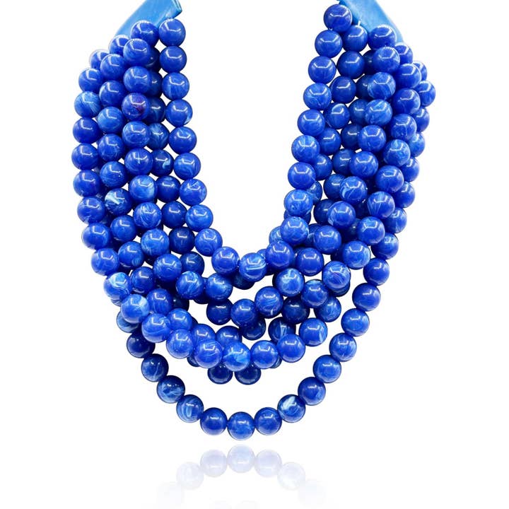 Isadora Lapis Resin Multi Streng Ketting Met Vegan Verstelbare Sluiting voor wholesale door Michael Nash Jewelry
