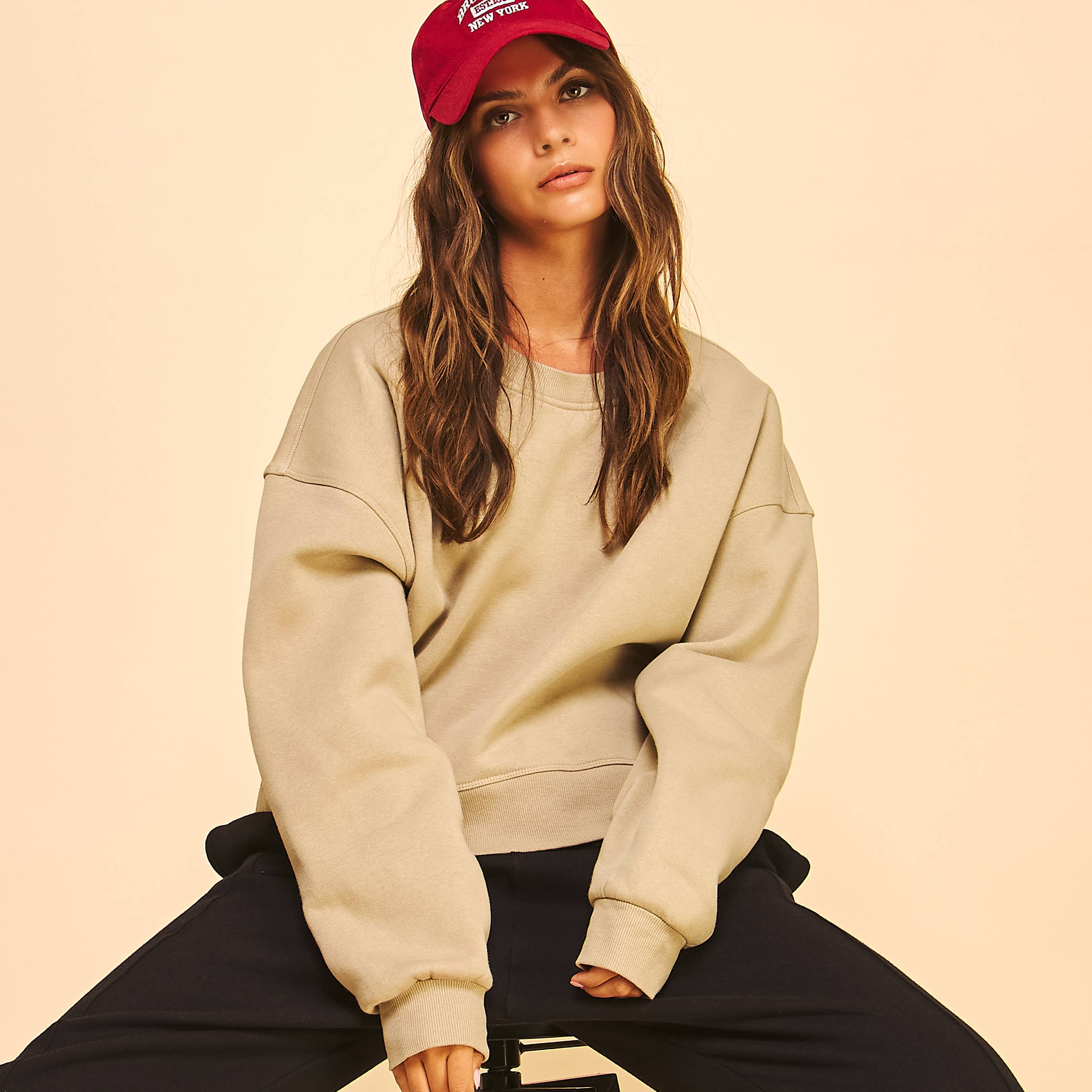 FREEZIA - Vente Sweat-shirt – femme - SWEAT-SHIRT COURT À COL ROND EN MOLLETON ULTRA DOUX-FZ00075