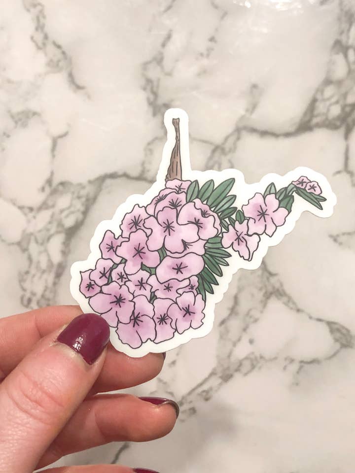 Adesivo de vinil floral West Virginia por atacado de Durham doodles
