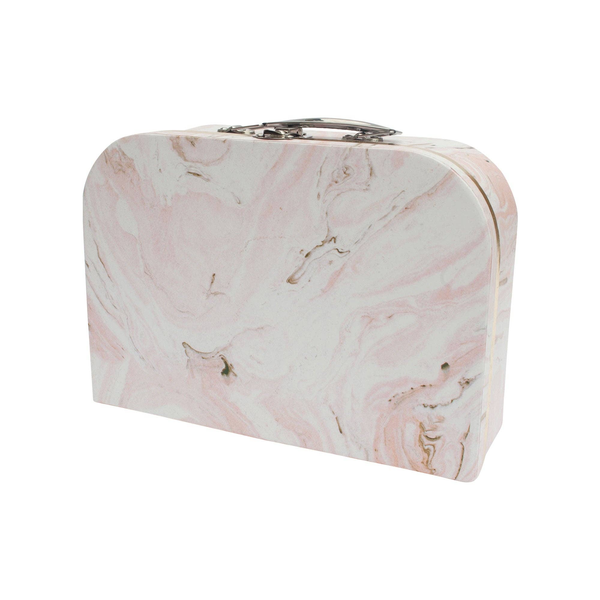 Emartbuy - Venta al por mayor Caja de regalo - Juego de 3 cajas de regalo con forma de maleta de mármol rosa3