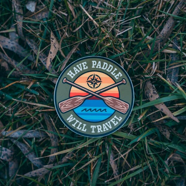 Hey Bear Outdoors - Wholesale Sticker - Have Paddle Will Travel Canoeing Sticker