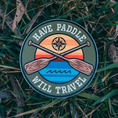 Hey Bear Outdoors - Wholesale Sticker - Have Paddle Will Travel Canoeing Sticker0
