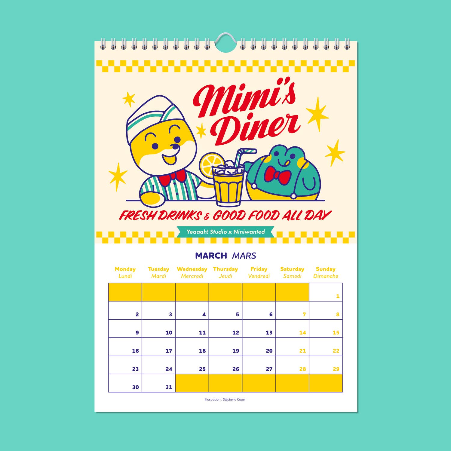 Yeaaah! Studio - Wholesale Calendar - 2026 calendar illustrated by Yeaaah! Studio & Niniwanted3