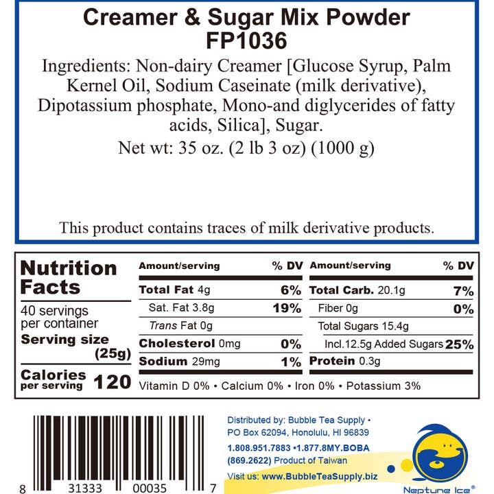 Bubble Tea Supply - Wholesale Drink Mix - Creamer and Sugar Mix1