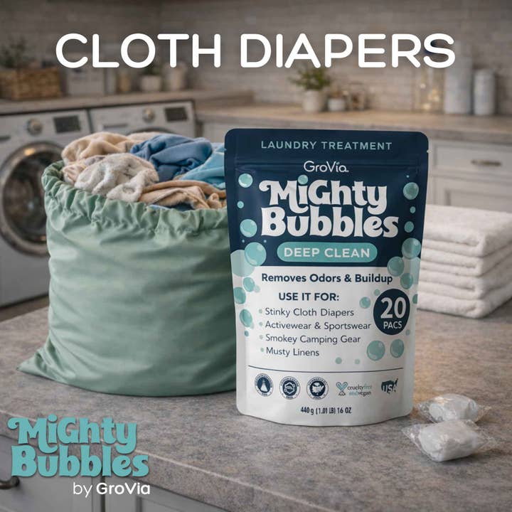 GroVia Modern Diapers - Wholesale Laundry Detergent Powder/Pods - Mighty Bubbles Laundry Treatment 20 count5