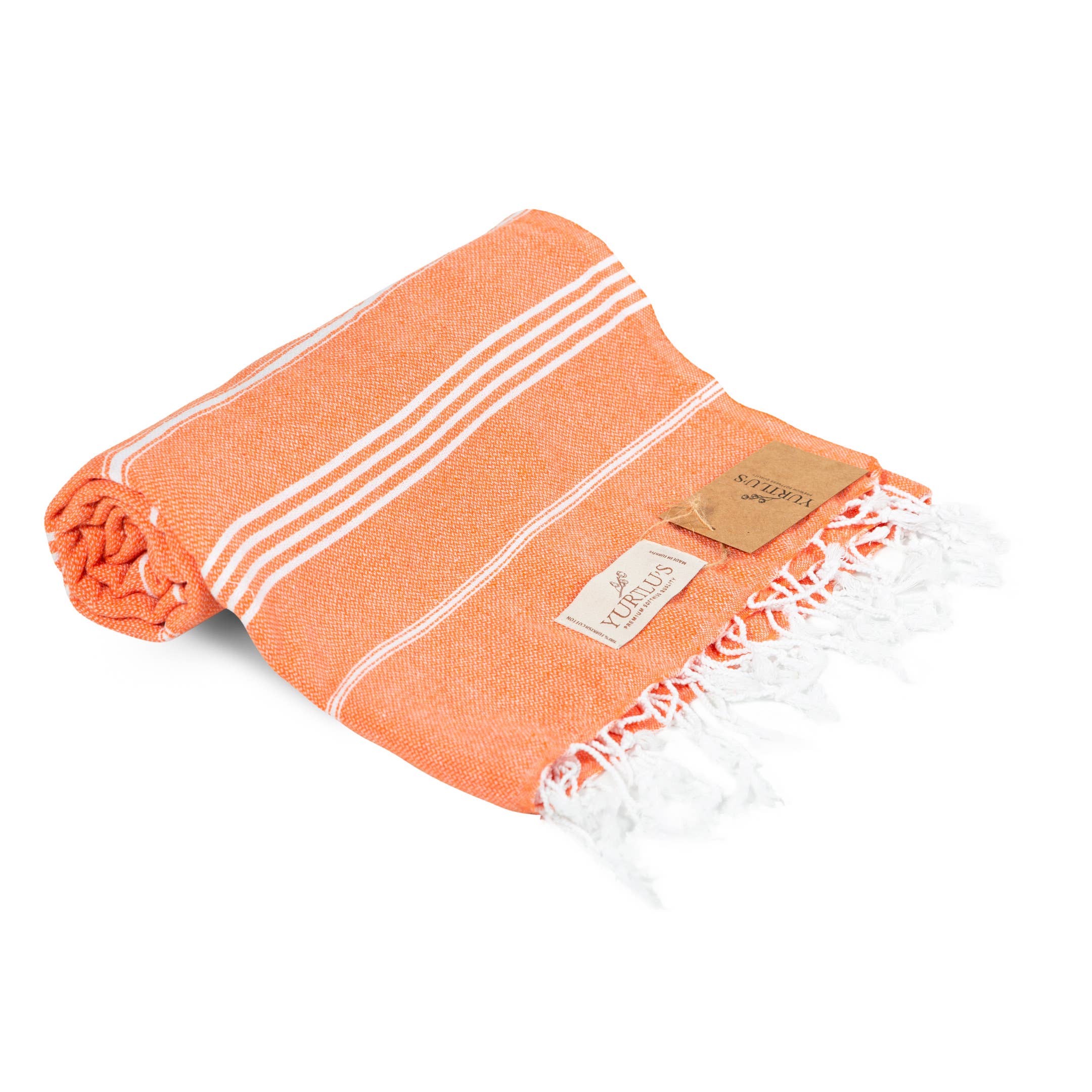 YURTLUS - Wholesale Strandlaken - YURTLU'S Minimalistische Turkse handdoek van 38"x72", sterk absorberend - oranje2