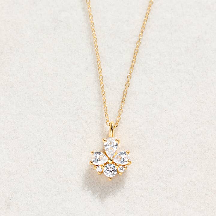 GISELLE MINI necklace // 14k gold plated floral necklace for wholesale by Emilia Rae Jewellery