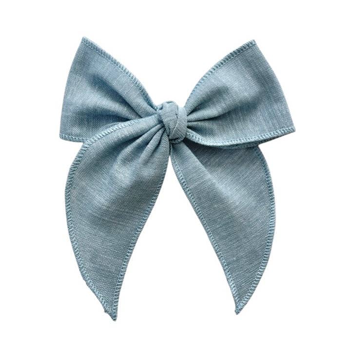 Light Blue Chambray // Midi Fay Bow for wholesale by Shay+Dash