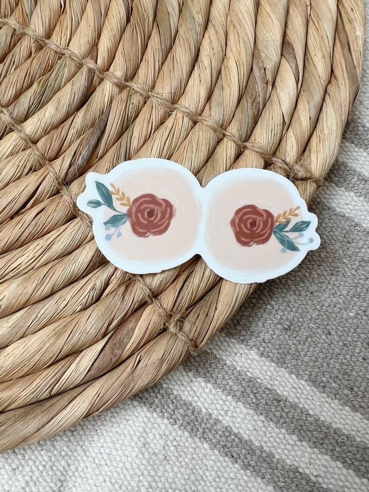 Floral Boobs Sticker for wholesale by The Simple Mom Co