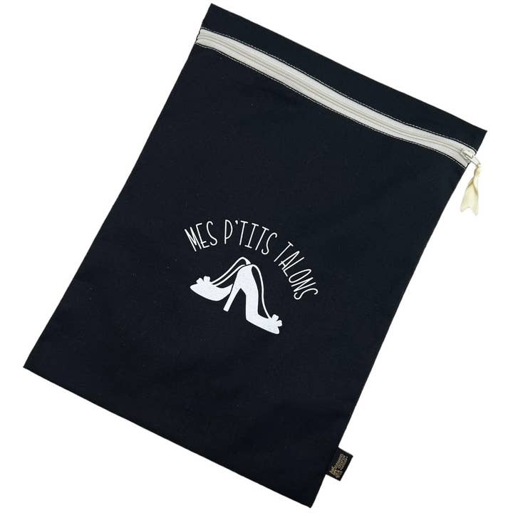 Shoe bag, “My little heels”, black for wholesale by Emmanuel Création