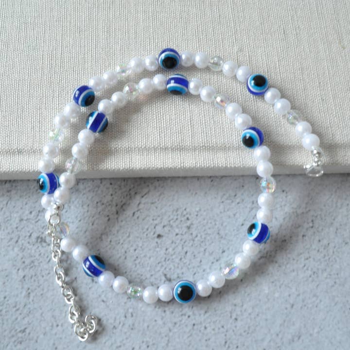 Beaded Turkish Evil Eye Necklace | Pearl Beaded Necklace for wholesale by TheMellys