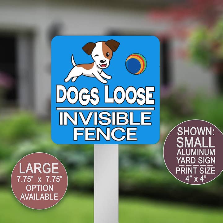 Cartello da giardino invisibile con cani sciolti per la vendita all'ingrosso da parte di Swanky Bazaar