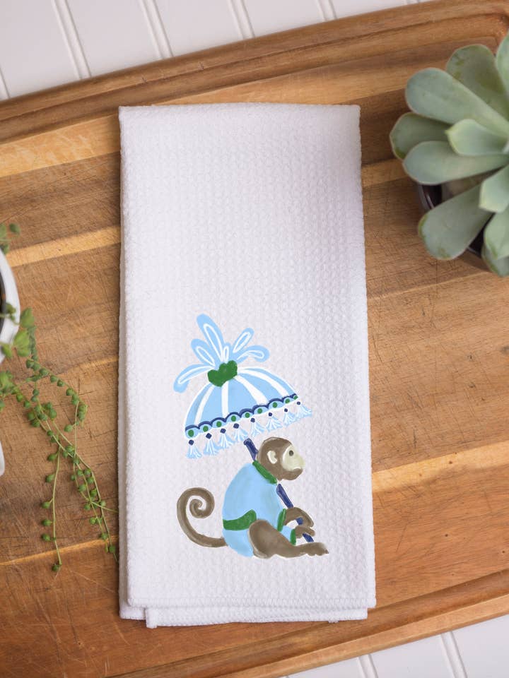 Voorjaar Keukendoek – Blauw & Groen Chinoiserie voor wholesale door The Navy Knot