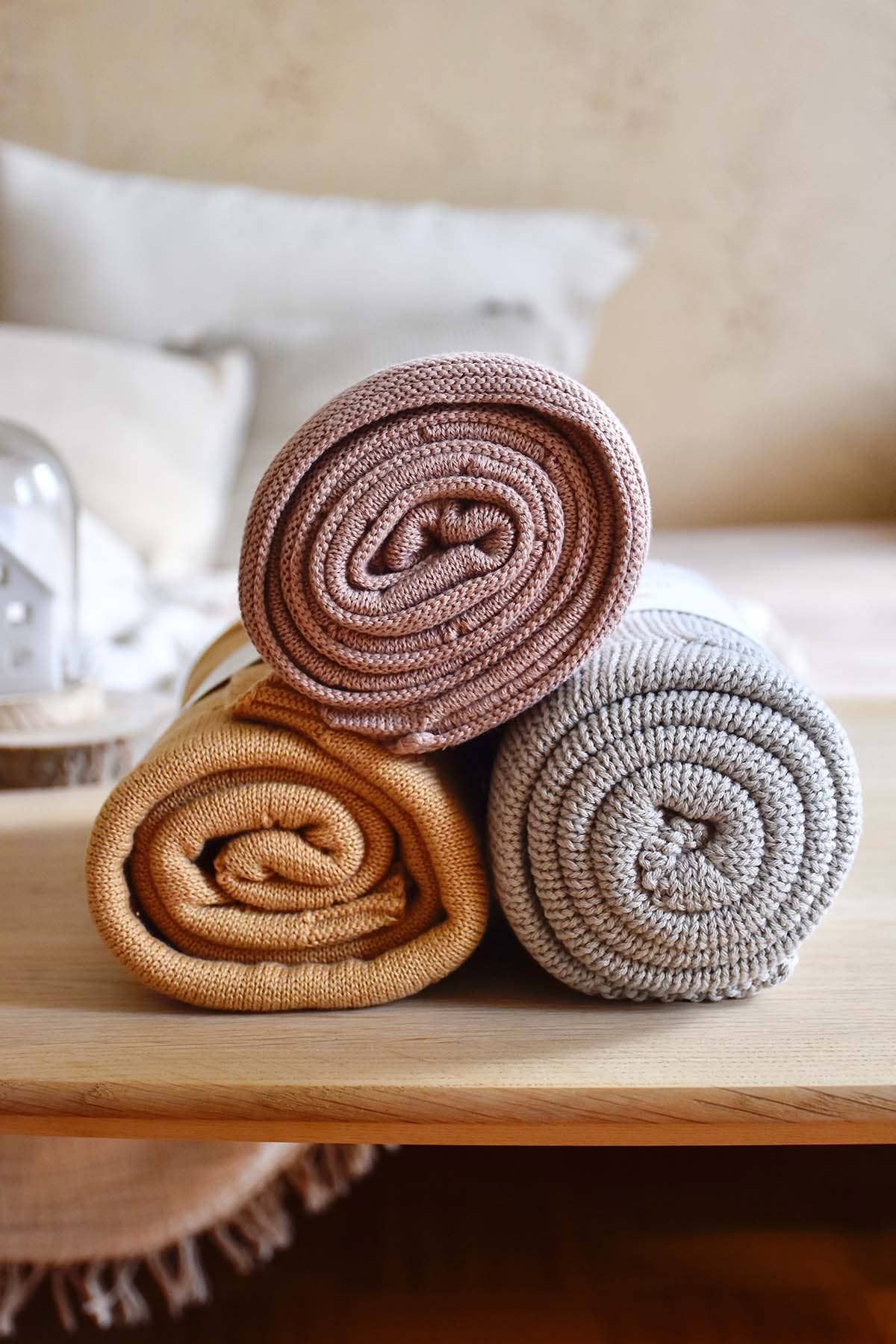 Little Otja - Wholesale Milestone Blanket - Kids & Baby - Organic Cotton Knitted Blanket, Ochre2