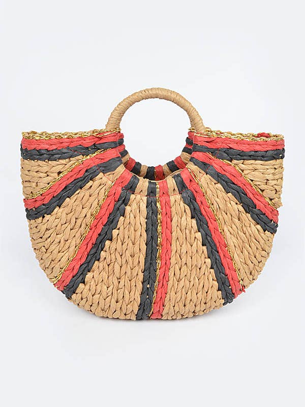 Two Toned Straw Tote Bag for wholesale by Shop Neighbors