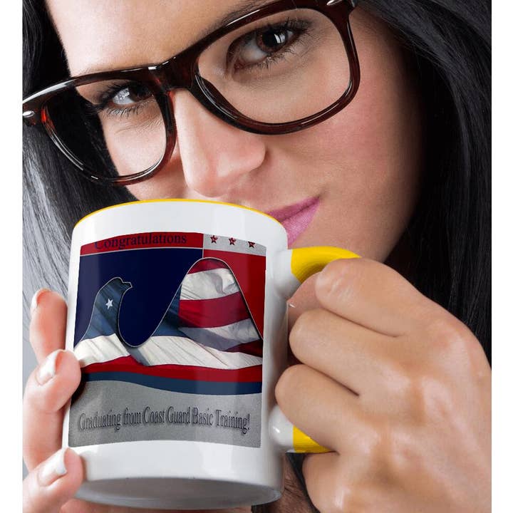 3dRose - Wholesale Coffee Mug - 3dRose, Coast Guard Basic Training Congratulations, Flag Eagle, Mug1