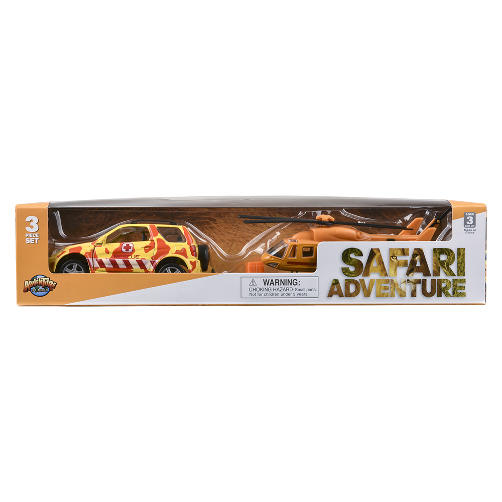 The Toy Network - Wholesale Toy Set - Kids - SAFARI DIECAST 4 X 4 ROVER AND HELICOPTER3