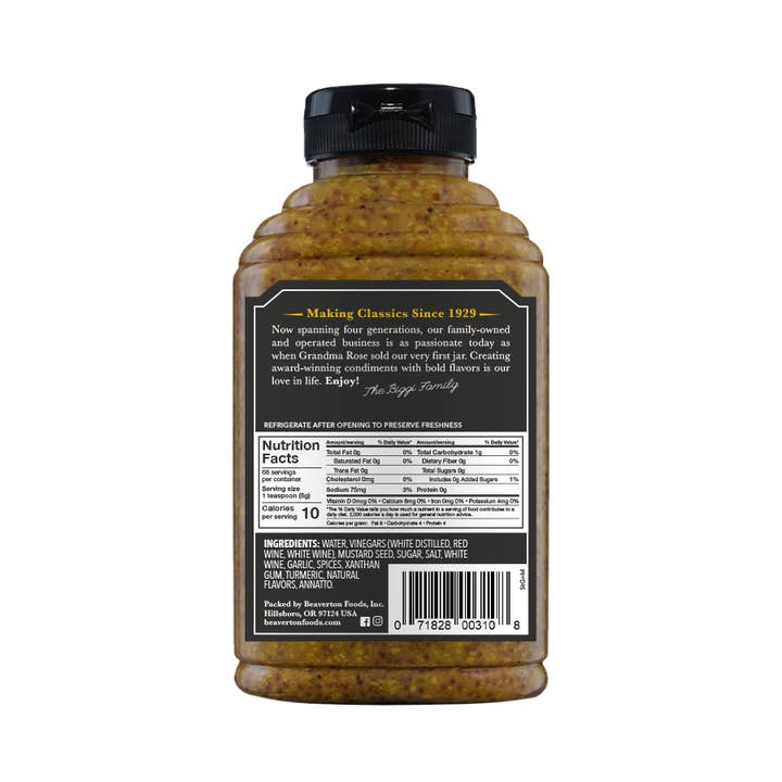 Beaverton Foods - Wholesale Mustard - Beaver Brand Stone Ground Mustard 6/12oz