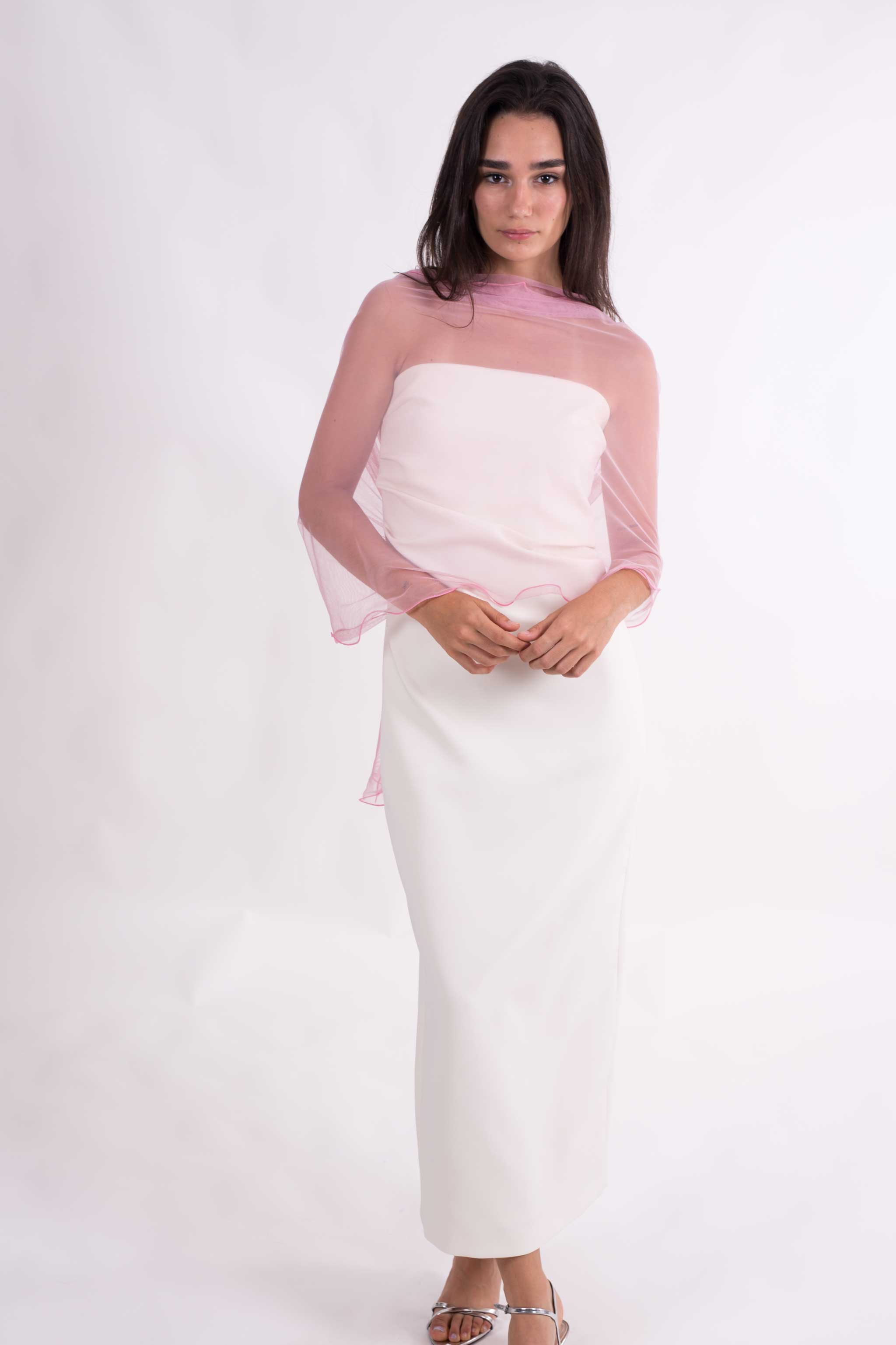 MR Complements - Vente Écharpe – femme - Châle en tulle grande taille aux bords ondulés47