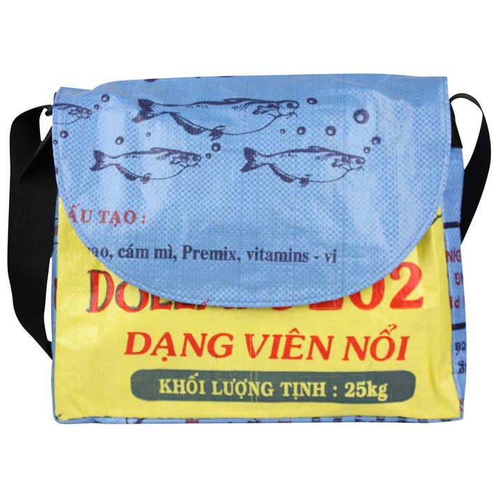 Yellow/Ocean Messenger Bag for wholesale by Malia Designs