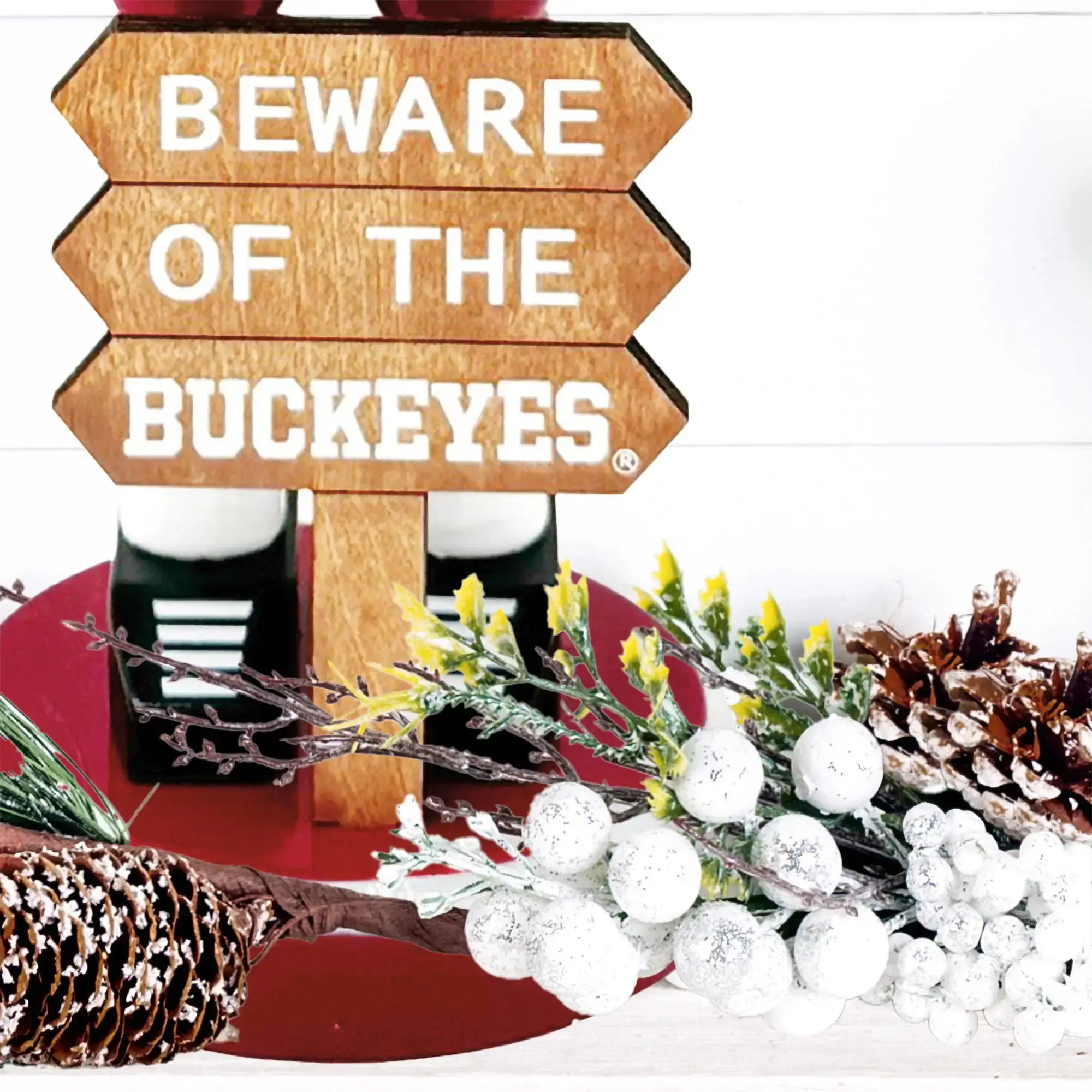 Santa’s Workshop Inc. - Wholesale Holiday Nutcracker - 12" Ohio State Beware of the Buckeyes Nutcracker2