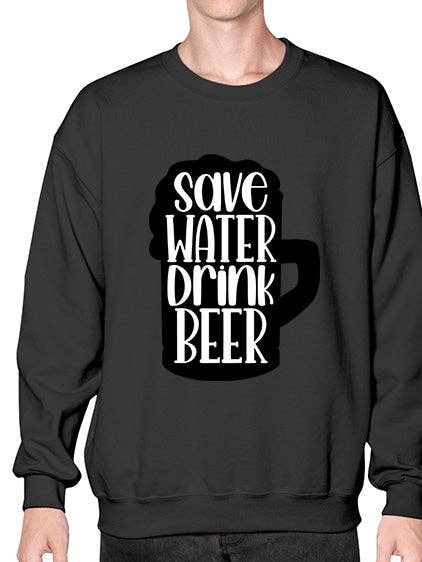 spara vatten drick öl 1516# - öl- Sweatshirt - Crew för wholesale av tshirt unlimited