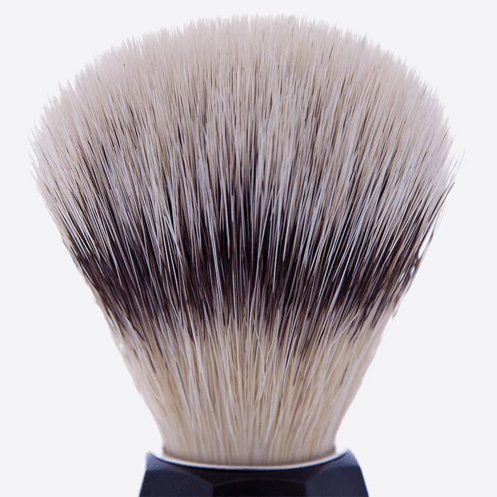 Plisson 1808 - Wholesale Shave Brush - Men's - Black faceted fiber shaving brush 'High Mountain'