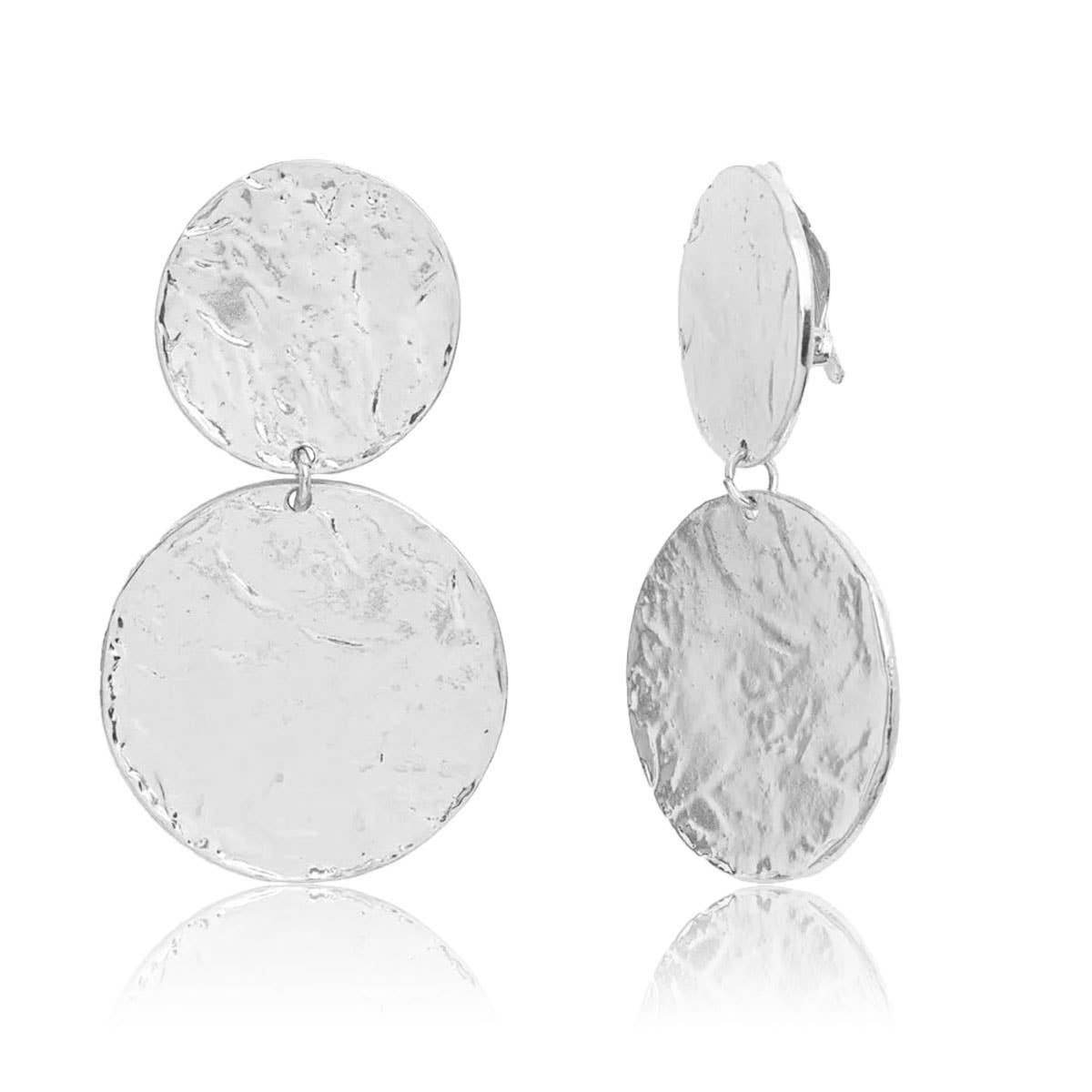 KARINE SULTAN - Vente Boucles d'oreilles à clip - Boucles d'oreilles clip en double disque audacieux - Plaqué or 24K3