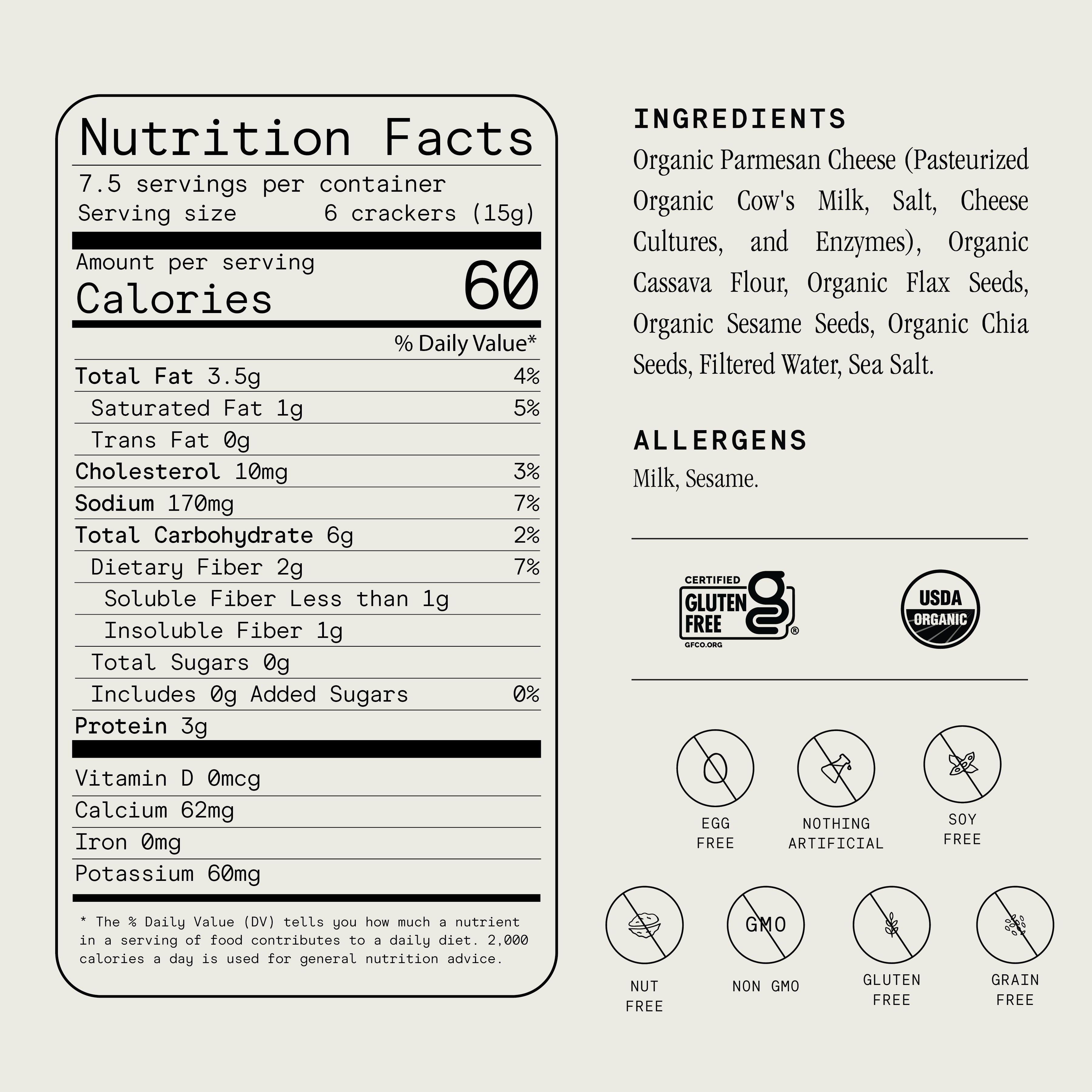 Julian Bakery - Vente Biscuit salé - Crackers aux graines biologiques - Parmesan 113g3