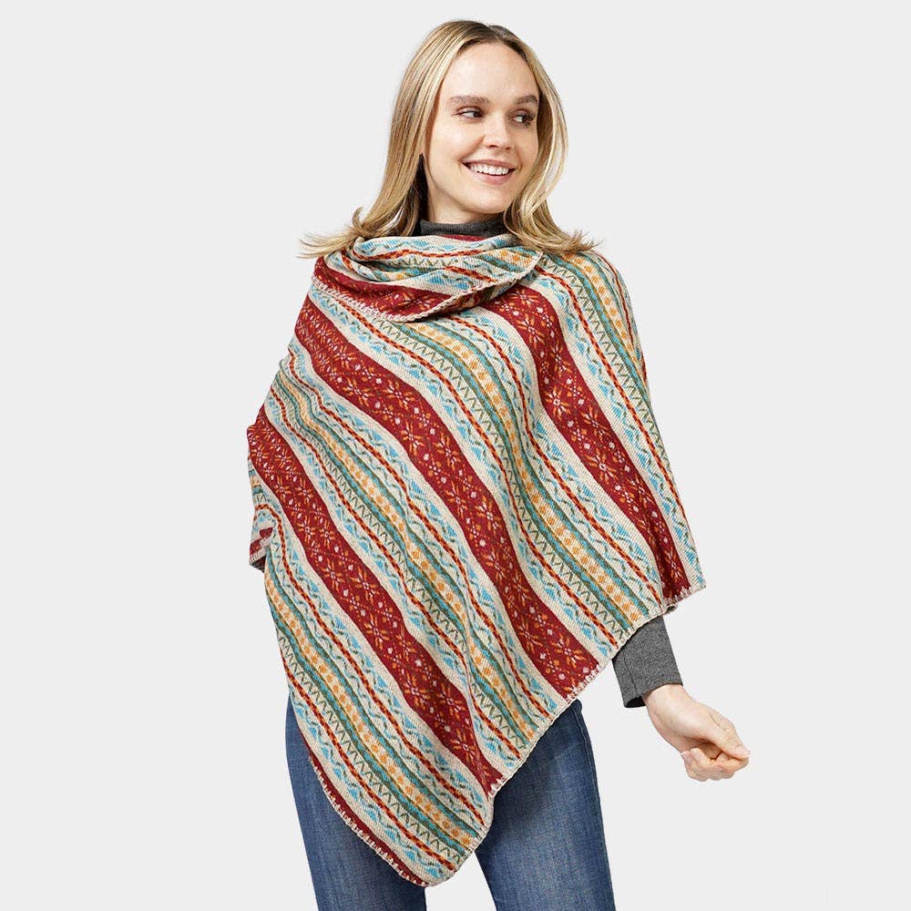 Sensibling Corp. - Wholesale Poncho - Women's - Ethnic Patterned Poncho14