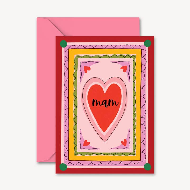 Natalie Lea Owen – wholesale Morsdagskort – Mors dag-kort | "Mam" hjärtdesign | Färgglad vintage0