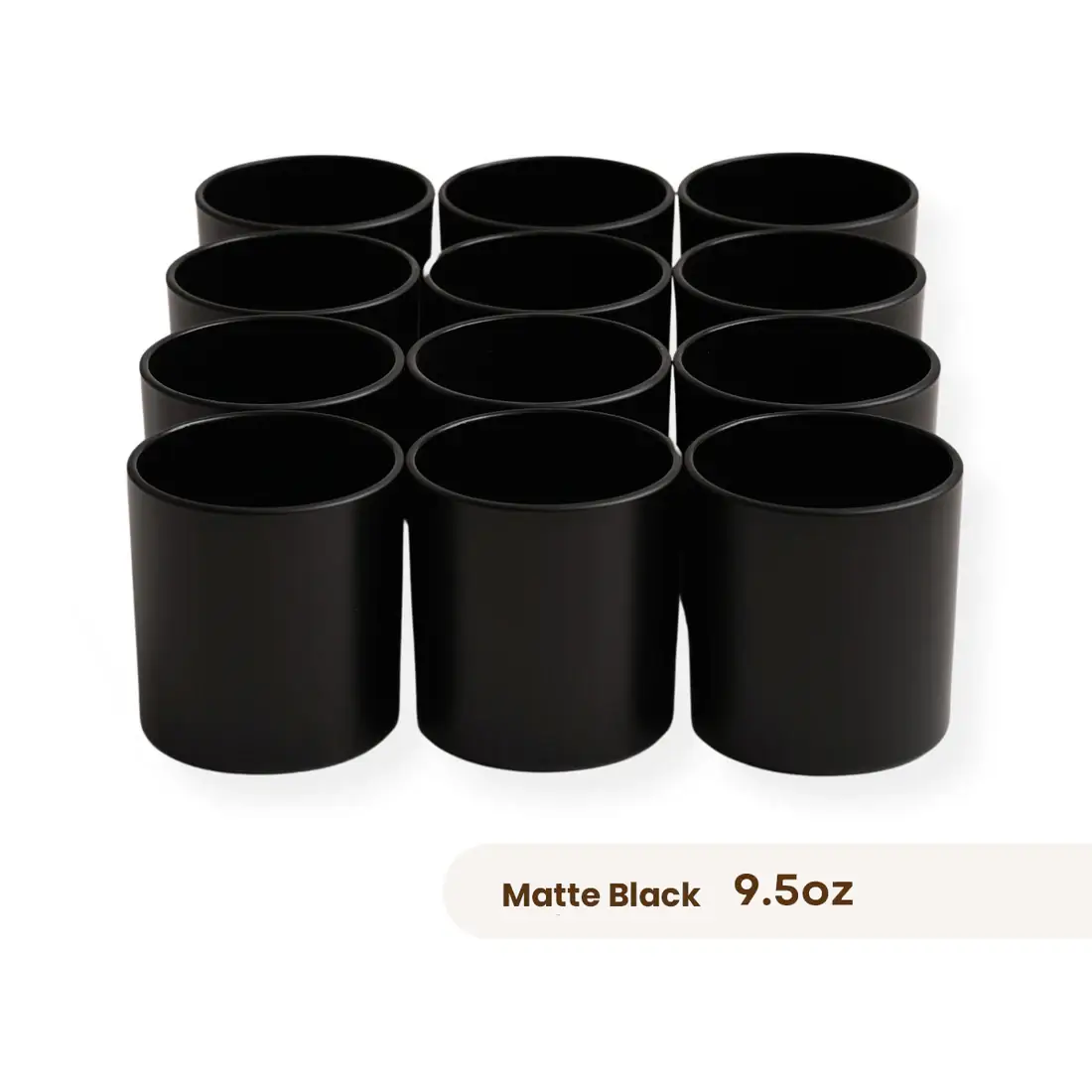 General Wax - Candle Making Supplies - Wholesale Candle Holder - 9.5 oz Monticiano Matte Black Candle Making Jar2
