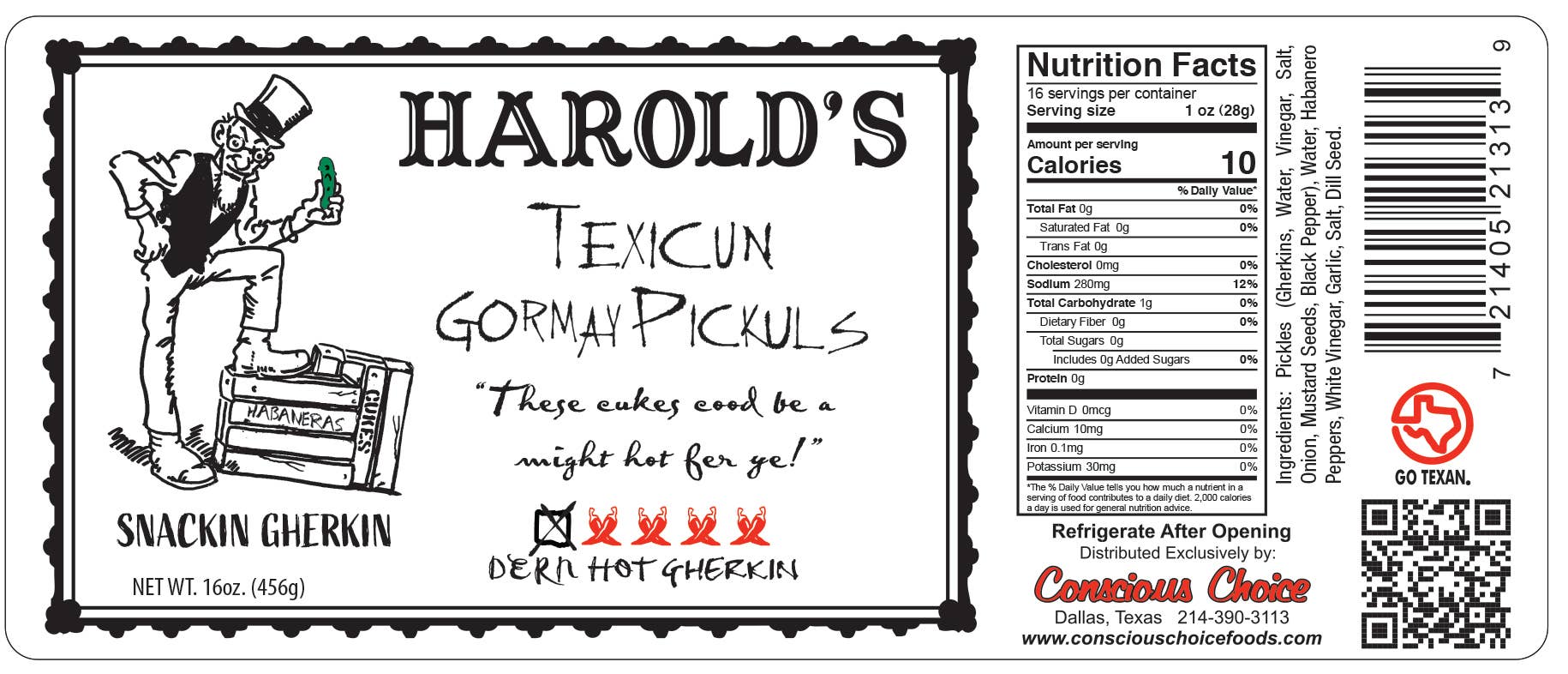 Harold's Pickles - Wholesale Pickled Vegetables - Harold's -  Dern Hot Gherkin Pickles2