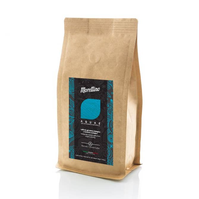 Aquae - caffè biologico decaffeinato macinato 200g per la vendita all'ingrosso da parte di Caffè Morettino