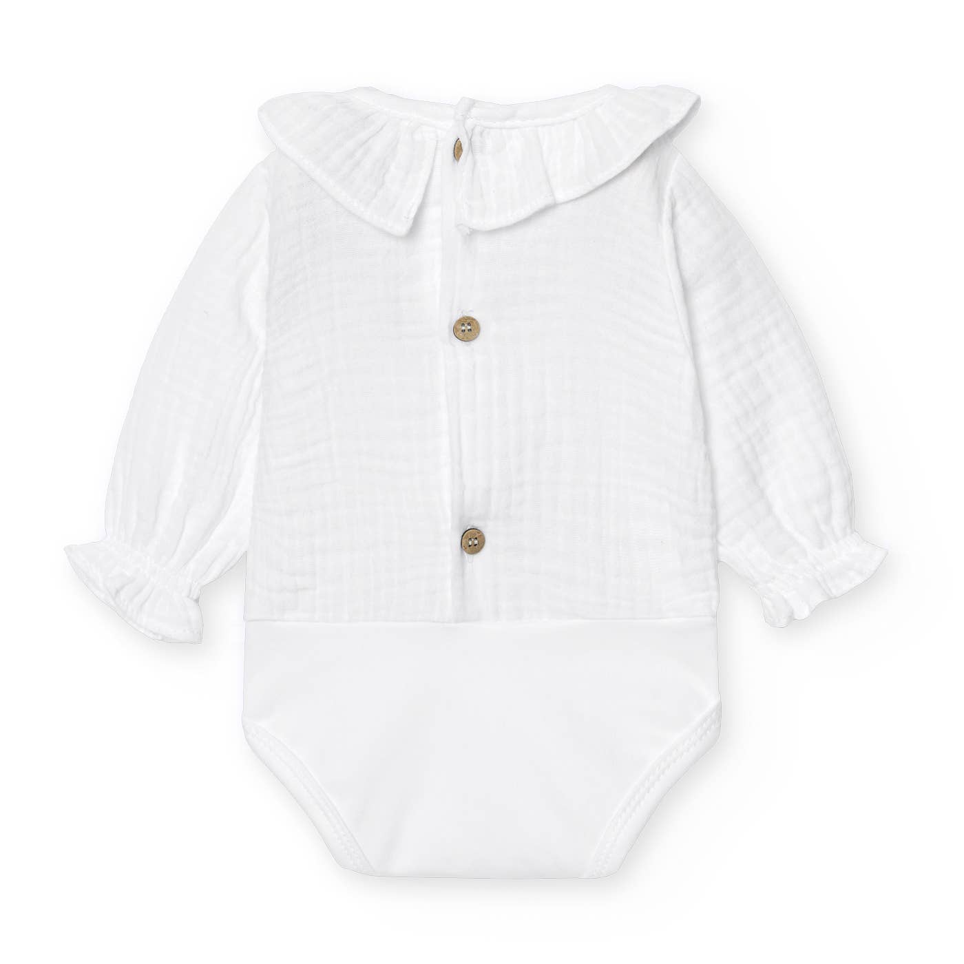 Babidu – Bodysuit - Bebé por atacado – Body de bebê Bambula com gola franzida3