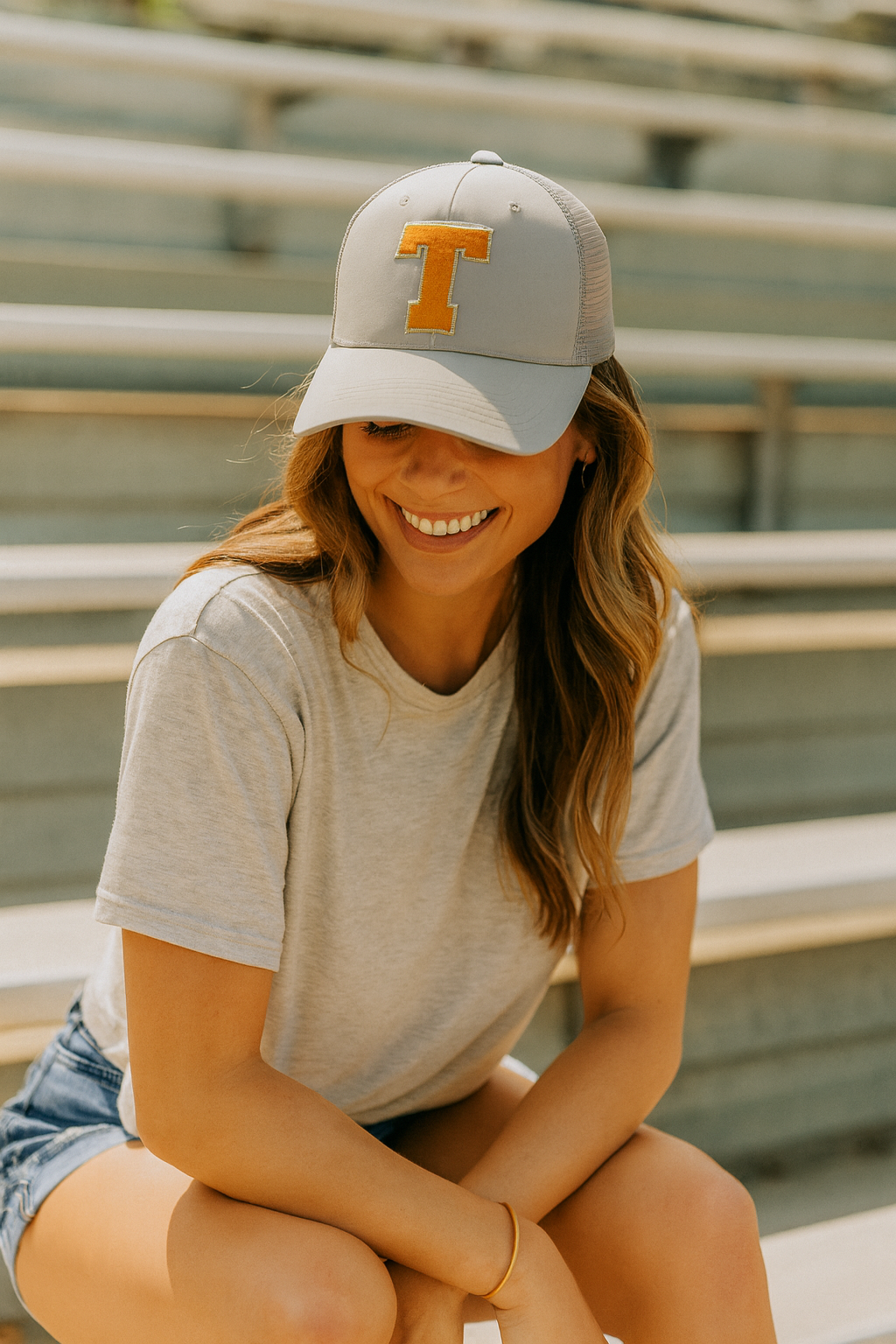 Ella Mae James – wholesale Baseball cap – Women's – Tennessee Gold Outline T Baseball Cap3