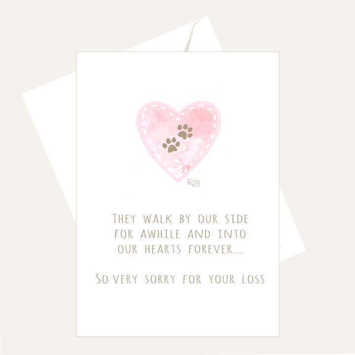 They Walk By Our Side For Awhile - Pet Love & Sympathy Card for wholesale by Bellflower Girl