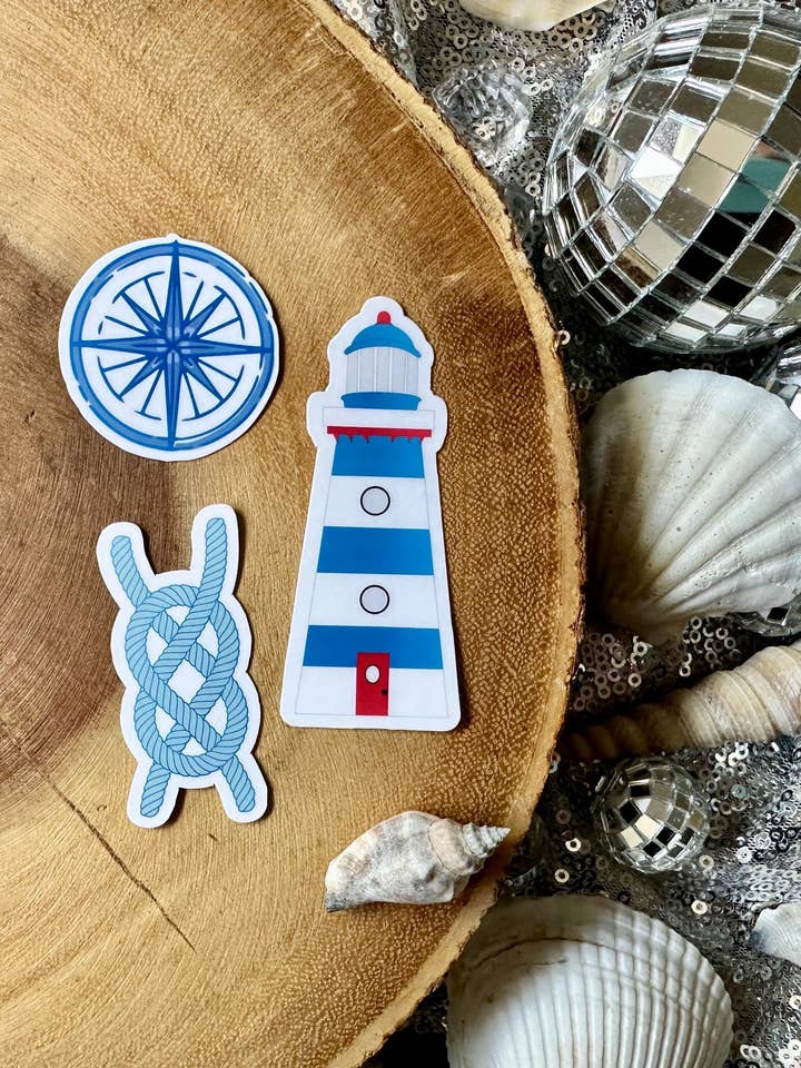 ENSEMBLE D'AUTOCOLLANTS NAUTIQUES (3) pour la vente par The Haus of Holly