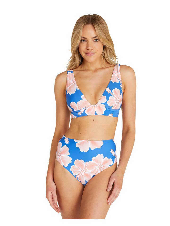 Womens - Swim Top - Trapezium Bikini Top - Blue Orange for wholesale on Faire4