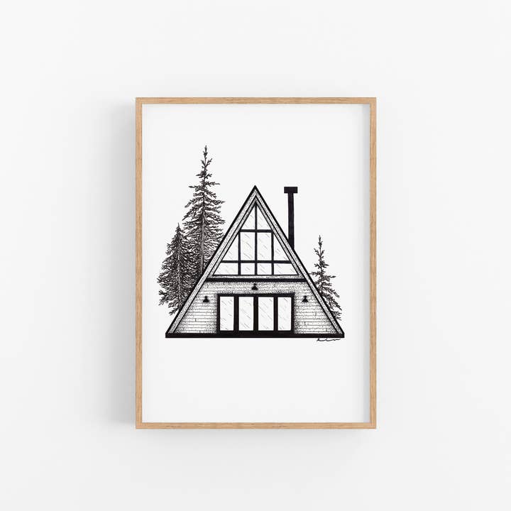 Modern A Frame Art Print for wholesale by Elle Ivy
