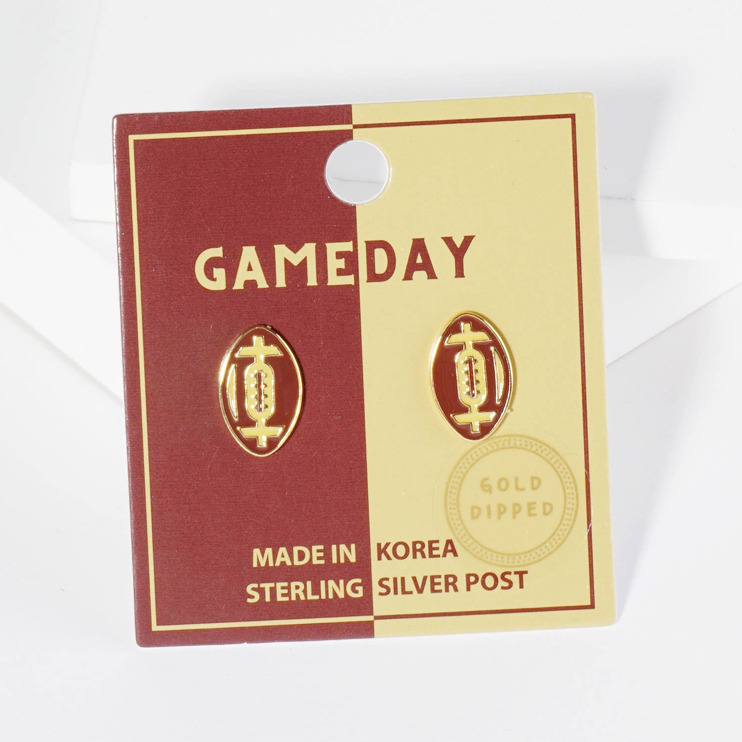 Lou & Co - Wholesale Stud/Post Earrings - Enamel Football Stud Earrings10