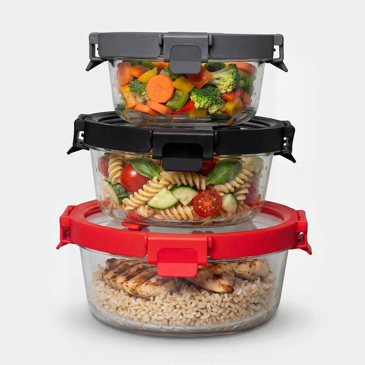 Glasbehälter & Deckel - Rund für den Großhandel von Genicook Product LLC