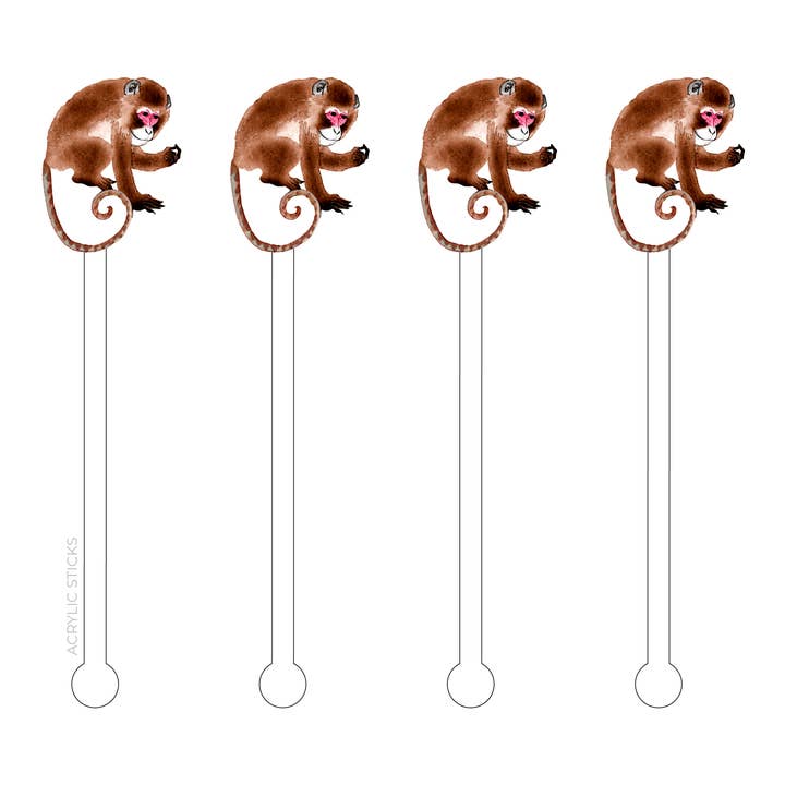 MONKEY BUSINESS ACRYLIC STIR STICKS for wholesale by XO ACRYLICS | ACRYLIC STICKS